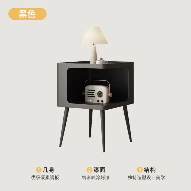 Iron Bedside Table Living Room Sofa Side Table Coffee Tables Bedroom Storage Bedside Retro Iron Indoor Furniture