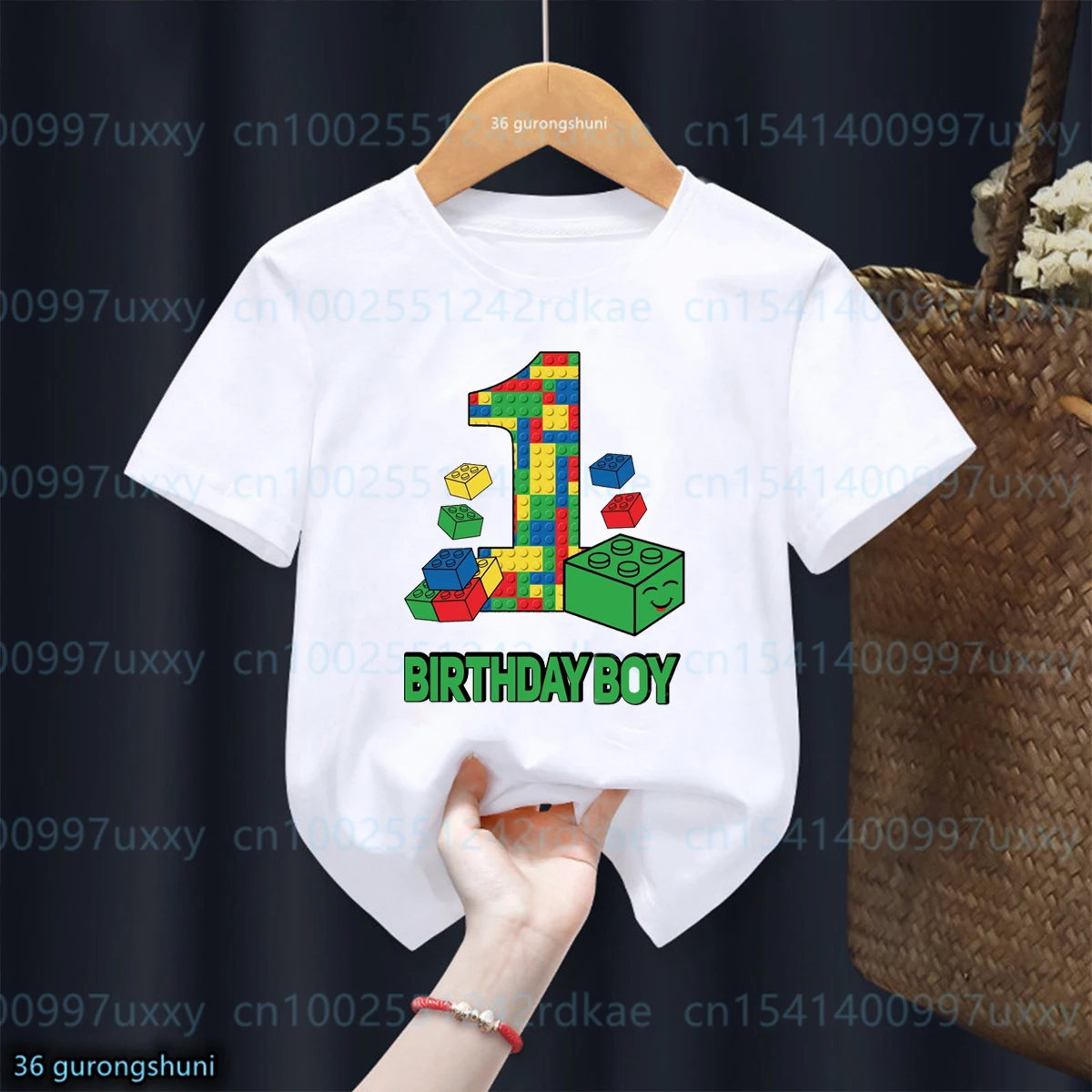 Building Blocks 1-10 Birthday Boys T-shirt Funny Block Graphic Print Toddler T-shirt Gifts kids Birthday Party Clothing T-shirt 4