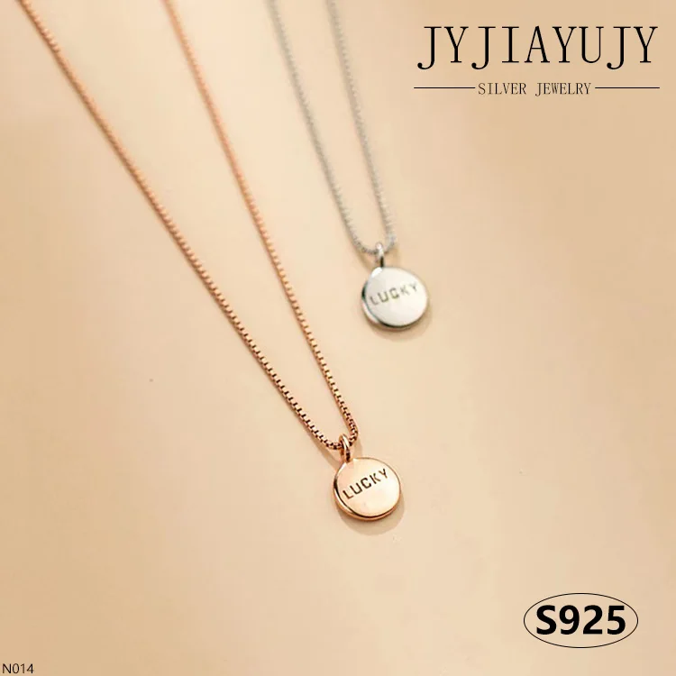 

JYJIAYUJY 100% Sterling Silver S925 Necklace Lucky Round Shape Fashion Daily Casual Hypoallergenic Women Fine Jewelry Gift N014