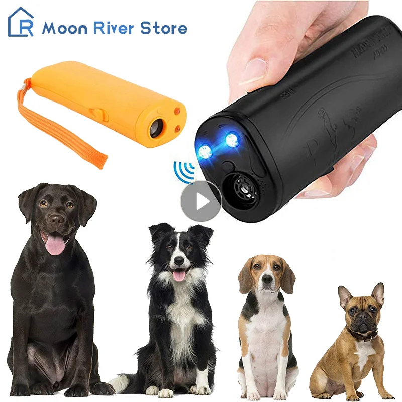 3 In 1 Dog Repeller Anti Barking Device Dog Training Anti-Barking Device With Flash Light Outdoor Pets Dogs Repellent Training