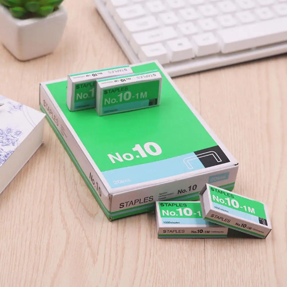 Metal Staples No.10 1000Pcs/Box Binding Office School Supplies Stationery Tools