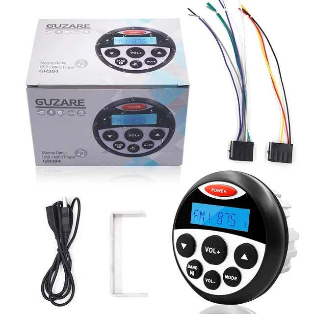 GUZARE مقاوم للماء البحرية ستيريو بلوتوث راديو الصوت 4*45 واط FM AM استقبال قارب مشغل MP3 نظام الصوت ل UTV ATV يخت