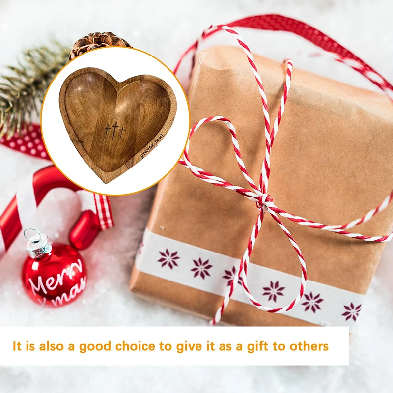 Prayer Bowl With Cards Wooden Heart Prayer Bowl Christian Gifts Heart Shaped Decoration Religious Dough Home