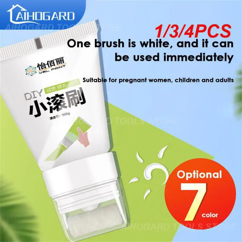 

1/3/4PCS Small Rolling Brush Wall Latex Paint Wall Mending Agent Wall Repair Cream With Scraper Paint Valid Mouldproof