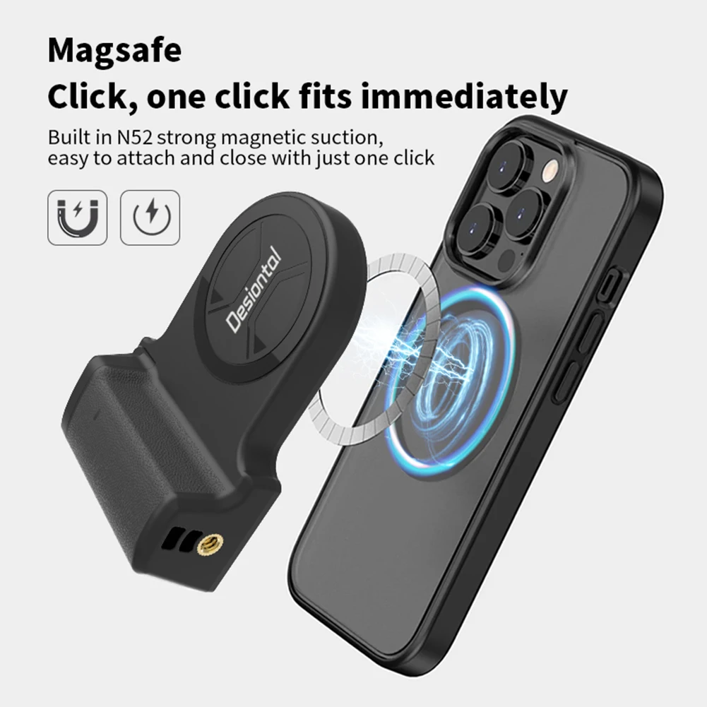 Magnetic Phone Camera Grip Handle Holder Bluetooth-Compatible Tripod Adapter Vertical Horizontal Shooting for Phone mobile phone holder smartphone shooting holder phone camera shutter grip