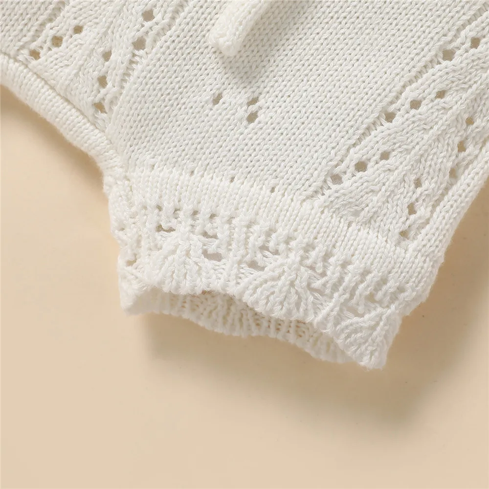 Infant Kids Baby Girl Boy Shorts Suits Solid Color Sling Knit Romper Drawstring Shorts Birthday Sets kids clothes set two piece set baby girl clothing set shorts suit