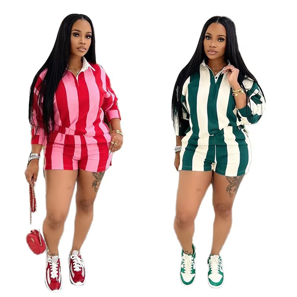 Striped Polo Short Set – Deolinda SS26 In Stock Now main image 1