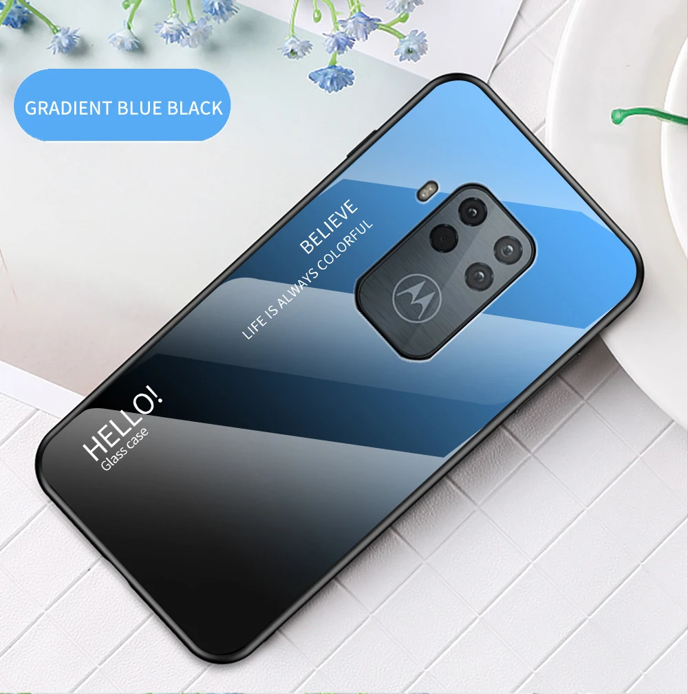 for Moto One Zoom Glass Case DECLAREYAO Luxury Hard Mirror Tempered Glass Coque For Moto G7 Power G7Play G5S Puls G6 Plu_voghion.com
