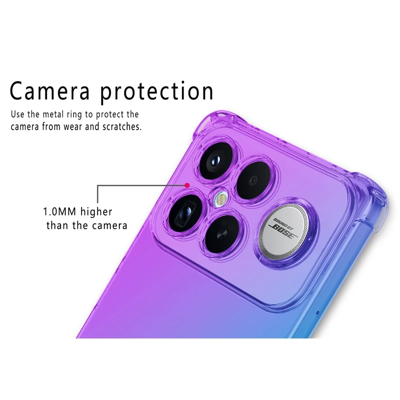 Shockproof Gradient TPU Case - Clear Protective Cover Shell
