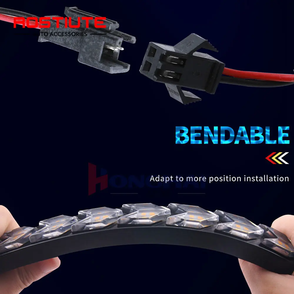 34,5 Cm - Blu Ghiaccio Giallo  2 Strisce LED DRL Da 12 V Per Fari Auto Con Indicatori Di Direzione~p129682593 - Foto 2