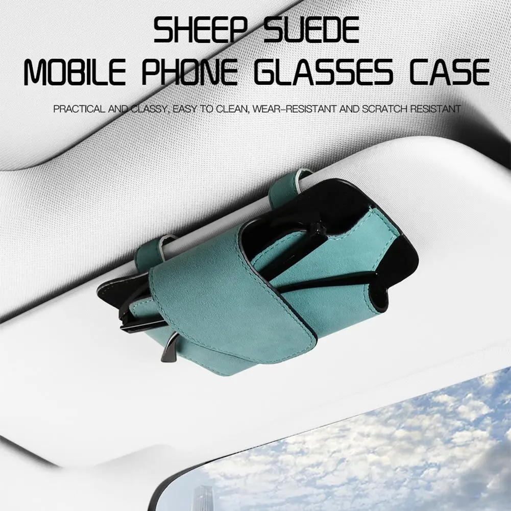 

Car Sun Visor Glasses Holder Multi-functional Magnetic Buckle Glasses Storage Bag Portable Sunglasses Organizer