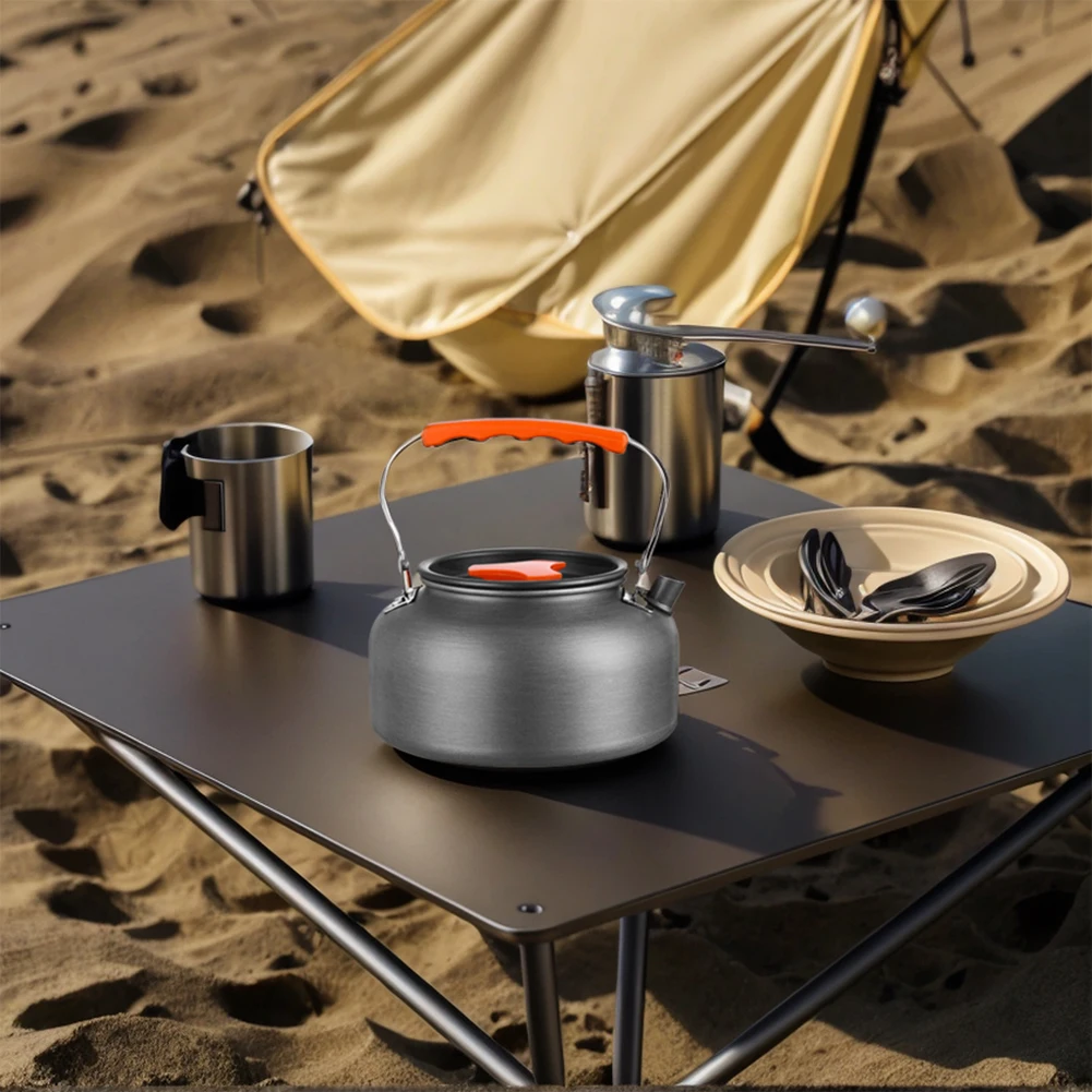 0.8/1.6L Camping Kettle Tea Kettle Aluminum Alloy Coffee Pot Multifunctional Portable Camping Teapot for Fishing Mountaineering