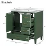 Bathroom Vanity Set 30" with Sink Cabinet Drawers Doors Modern Green Wood Single Vanity Floor Storage Organize Residence Quiet 2