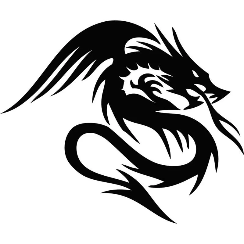 

Dragon Car Decal with Wings High Quality Car Window Decoration Personality Pvc Waterproof Decal Black/white, 20cm*17cm