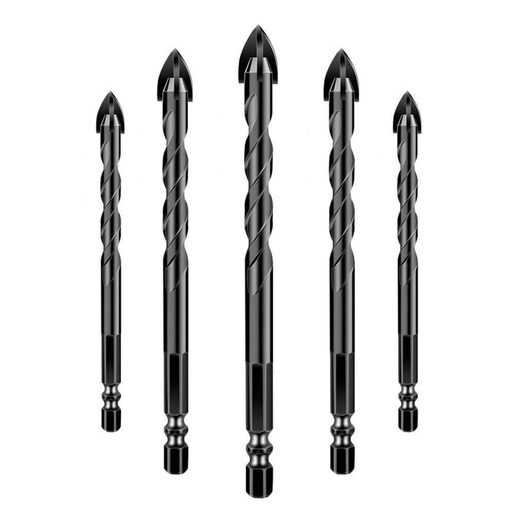 Drill Bit Set Drill Bits Drill Bit 3-12mm Cross Hex Tile Drill Bits Set for Glass Ceramic Concrete Hole Opener Brick Hard Alloy Triangle Bit Tool Kit Metal Drill