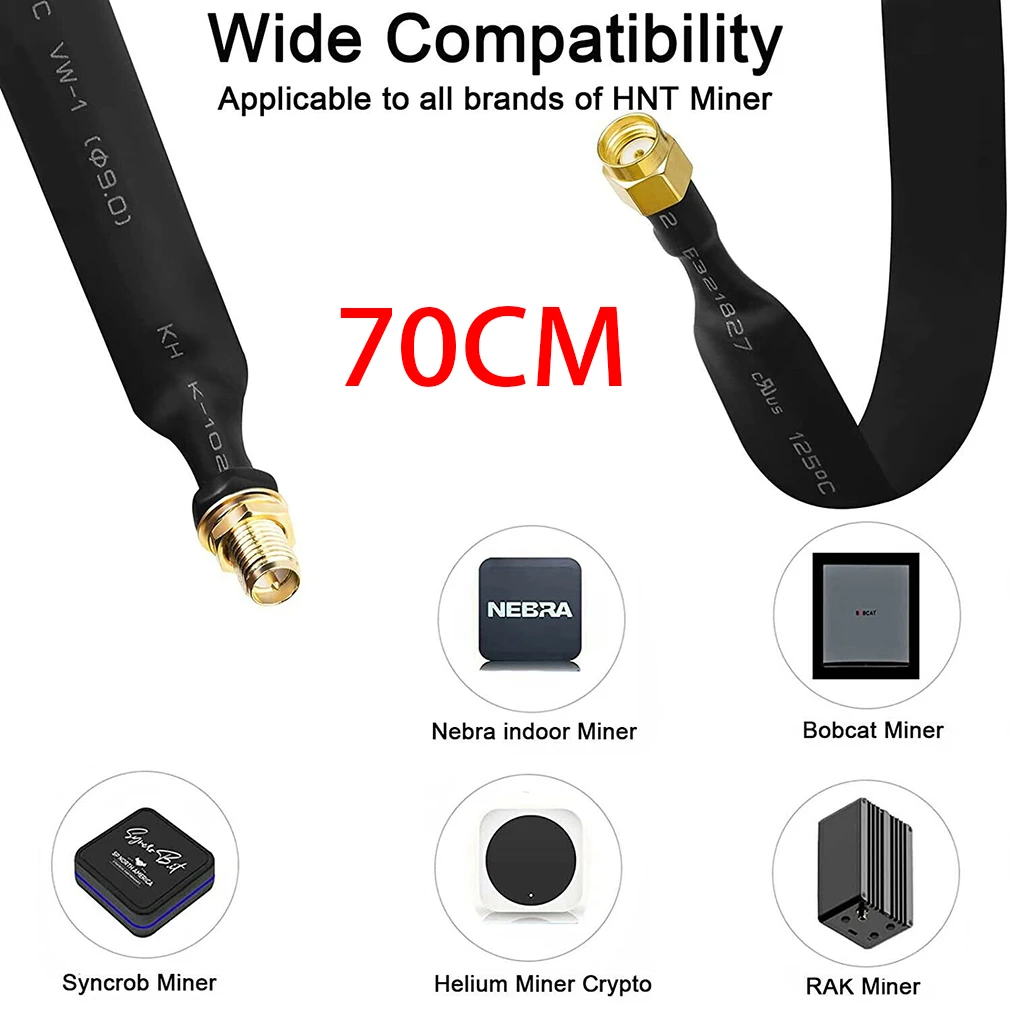 Antenna Adapter Cable Coaxial Pigtail 70cm Helium Hotspot Miner Antenna Flat-Window Door Feed Thru Coaxial Cable Compatible With 802.11ac 802.11n 802.11b WiFi