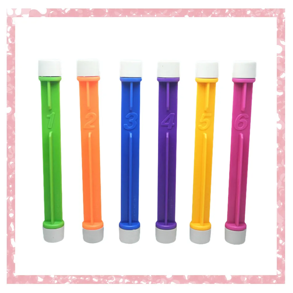 6Pcs 수영장 다이빙 스틱 어린이 안전하고 부드러운 그립 디자인 밝은 색상 초보자 다이버 훈련 도구 수영장 놀이 재미있는 활동
