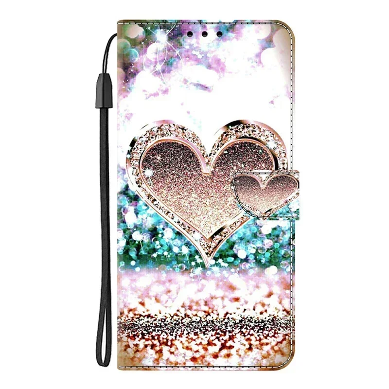 Elegant Leather Flip Wallet Phone Case with Magnetic Stand - Cute Design