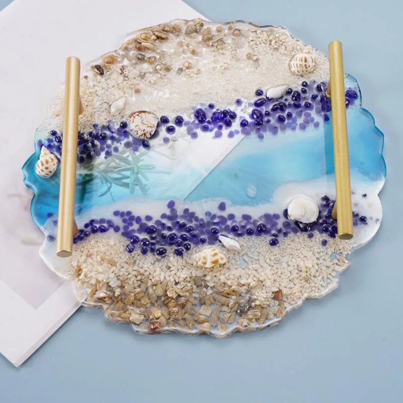 

DIY Crystal Epoxy Mold Compote Swing Table Round Lace Coaster Table Decoration Silicone Mold