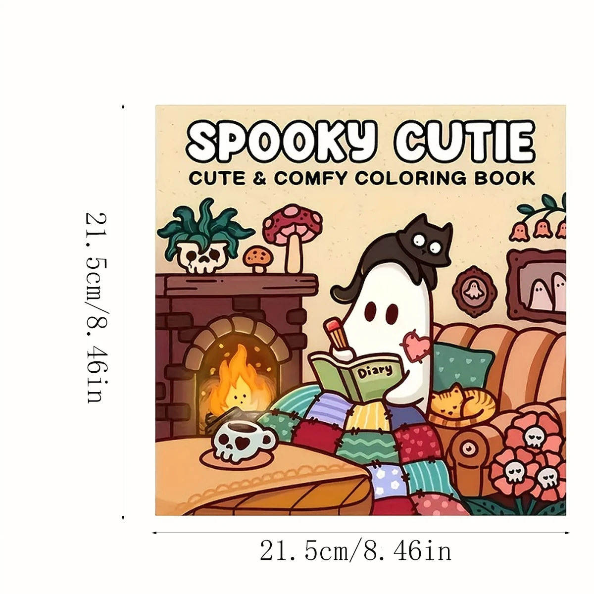 [Spooky Cutie Coloring Book] 1pc Cozy Hygge Spooky Cutie Adult Coloring Book - Relaxation with Adorable Creepy Creatures, Paper 2