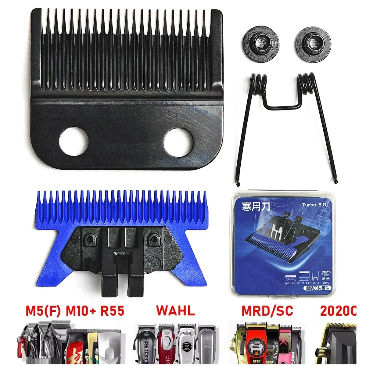 Blue Fade BRDCLIP Blade for V001 8148 V003 R77F M10 Madeshow Wmark Kulilang Vgr Barbes Professional Electric Clipper Blade 6