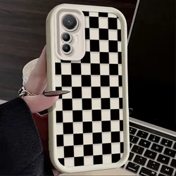 Elegant Black and White Checkered Phone Case for POCO X7 (1)