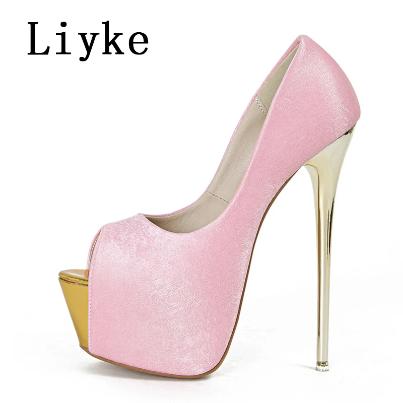 Liyke Women's Sexy Peep Toe Party High Heels Wedding Prom Stiletto Platform Pumps Size 34-45