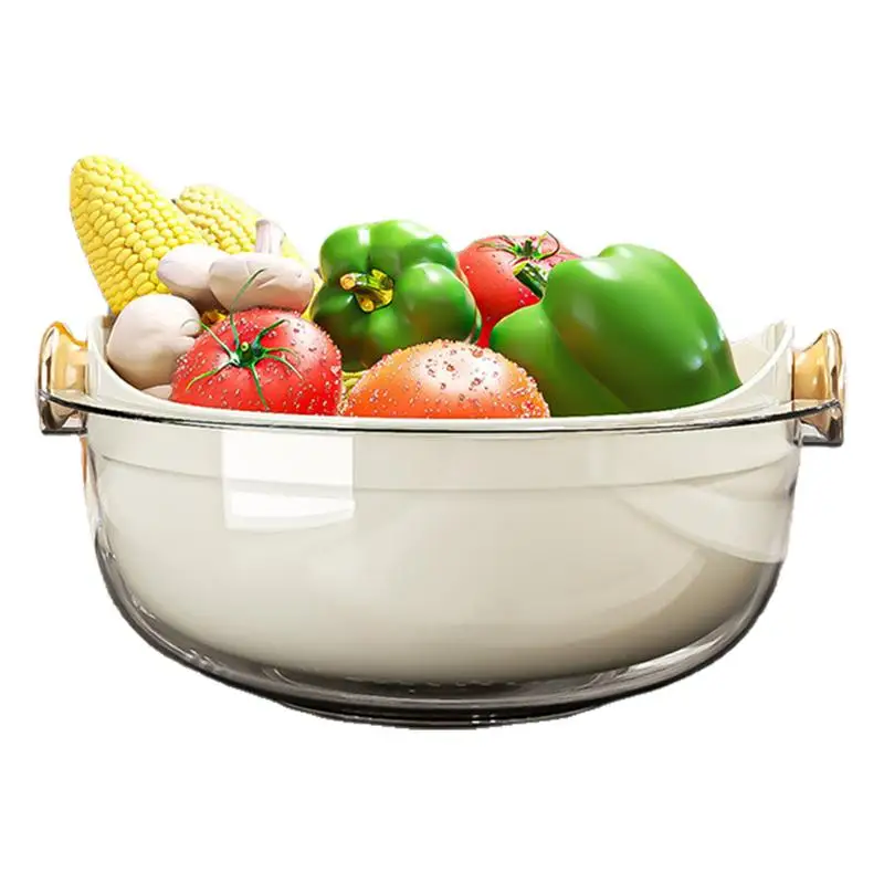 

Creative Double-layer Washing Colander Baskets Kitchen Tools Drain Basket Bowl Washing Vegetables Fruit Strainer Tray Basket