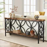 70.9-Inch Narrow Sofa Table, Industrial Long Sofa Table Behind Couch, Entry Console Table with Storage for Entryway,Living Room 1