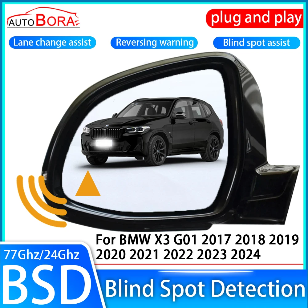 

AutoBora Car Blind Spot Detection System BSD BSA BSM Sensor Drive Rear Mirror Monitoring for BMW X3 G01 2017~2024