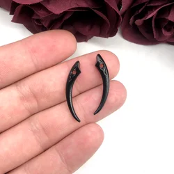 Vampire Fangs Gothic Jewelry Charms - DIY Handmade Craft Accessories (Set of 10) (Black)
