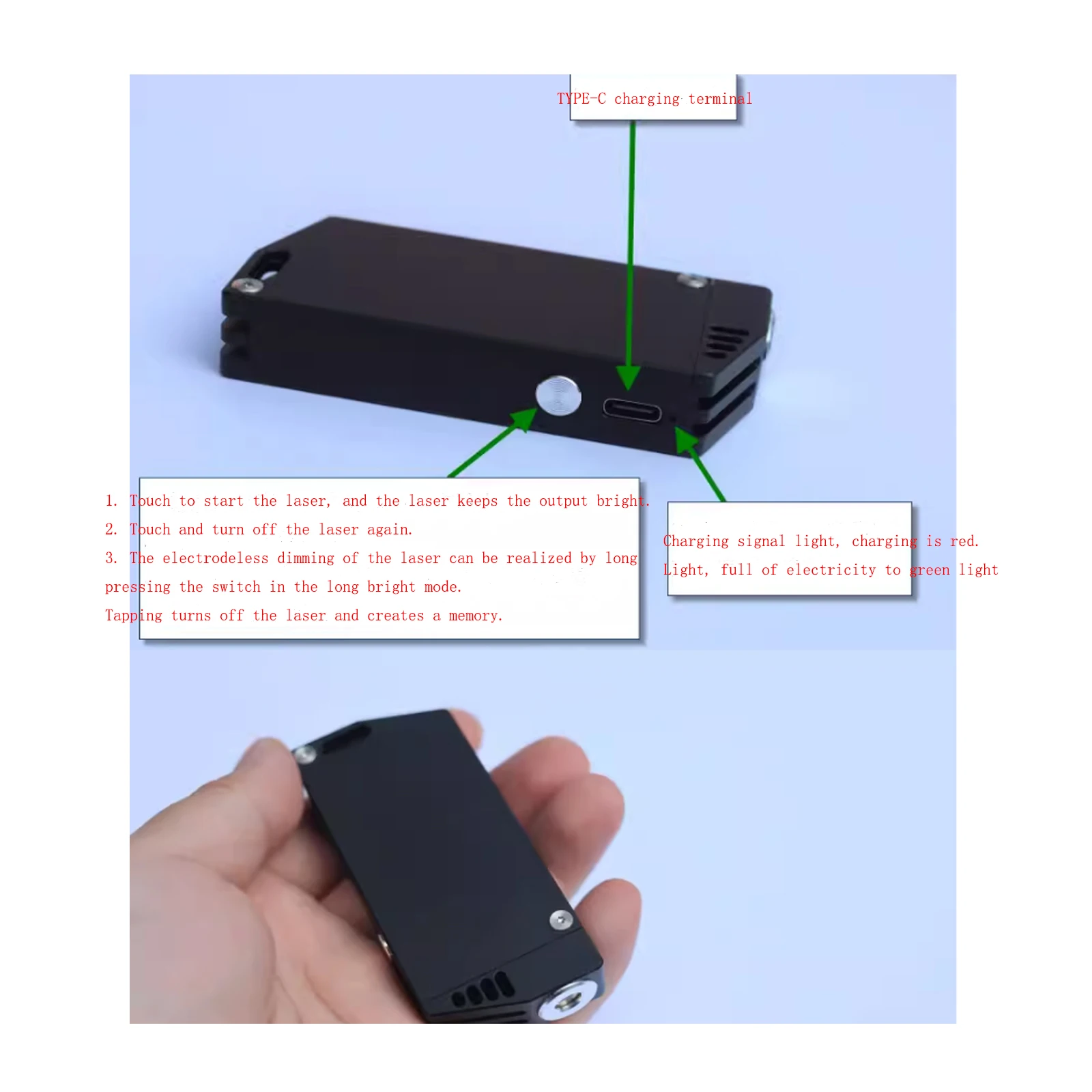 Focusable 488nm Cyan Blue Dot Waterproof Laser Module 488T-60