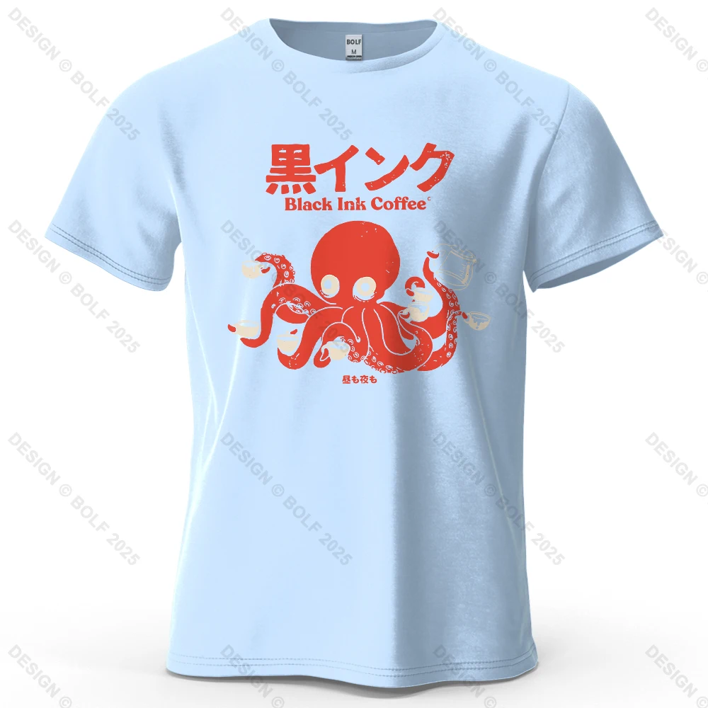 Black Ink Coffee Graphic Oversized Cotton T-Shirt - Unisex Streetwear Tee