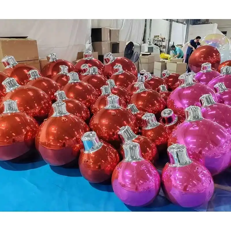 풍선 거대한 야외 반짝 이는 PVC 공 Iatable 거울 개인화 된 점보 크리스마스 공 장식품 파티