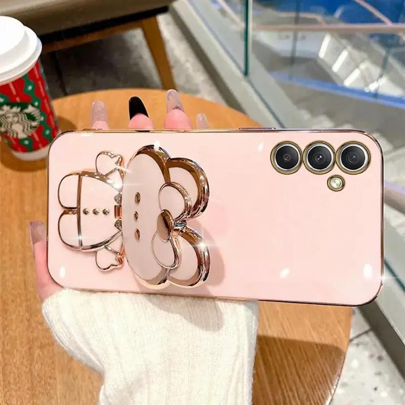 Premium Mirror Plating Phone Holder Case with Stand Cover – Stylish Protection
