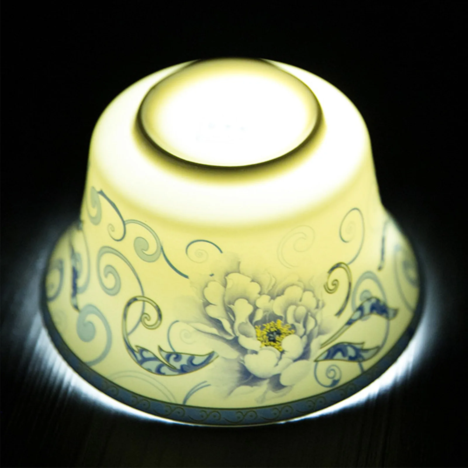 Classic China Tea Bowl Ethnic Style Gorgeous Flower Pattern Cup Saucer Lid Tea Set for Office Brew Fu
