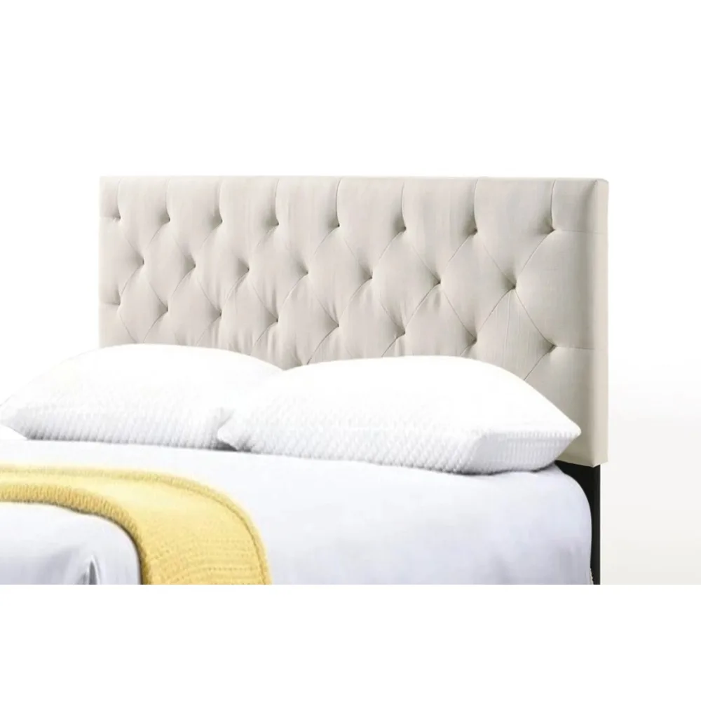 

Full Beds & Furniture Modern Metal Tufted Rubberwood Headboard Beige Bedroom Bed Home