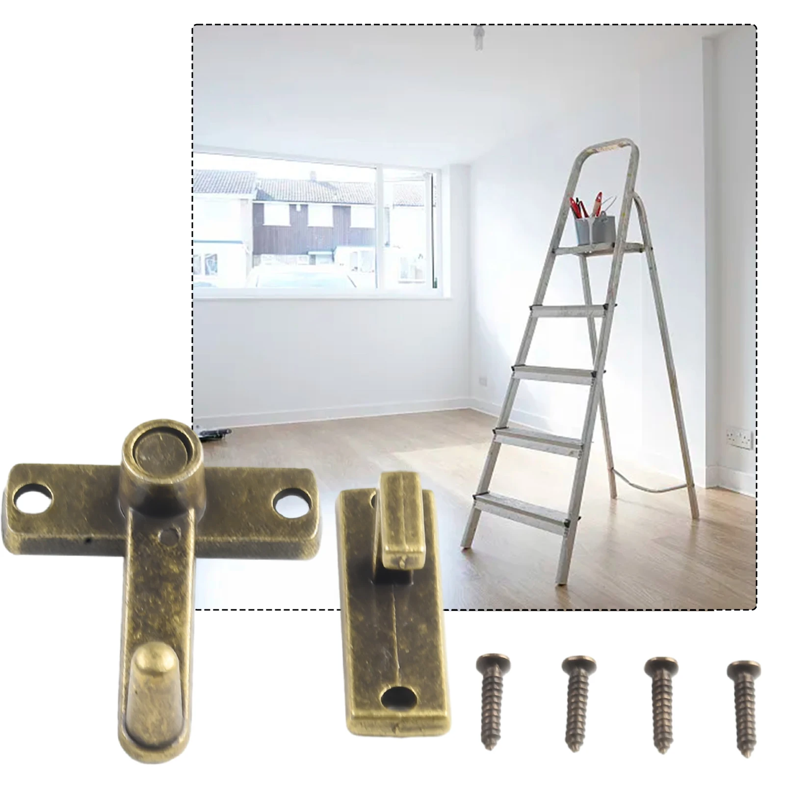 Bronze Sliding Window Door Lock Handle Metal Door Latch With Screws Barn Sliding Lock Hardware Gate Latches Window Cl 1set door lock mini padlock draw latches