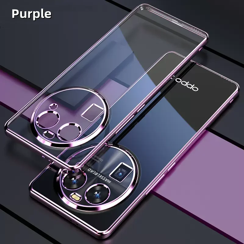 Enhanced Plating Frame Transparent Shockproof Case with Soft Silicone and Lens Protection