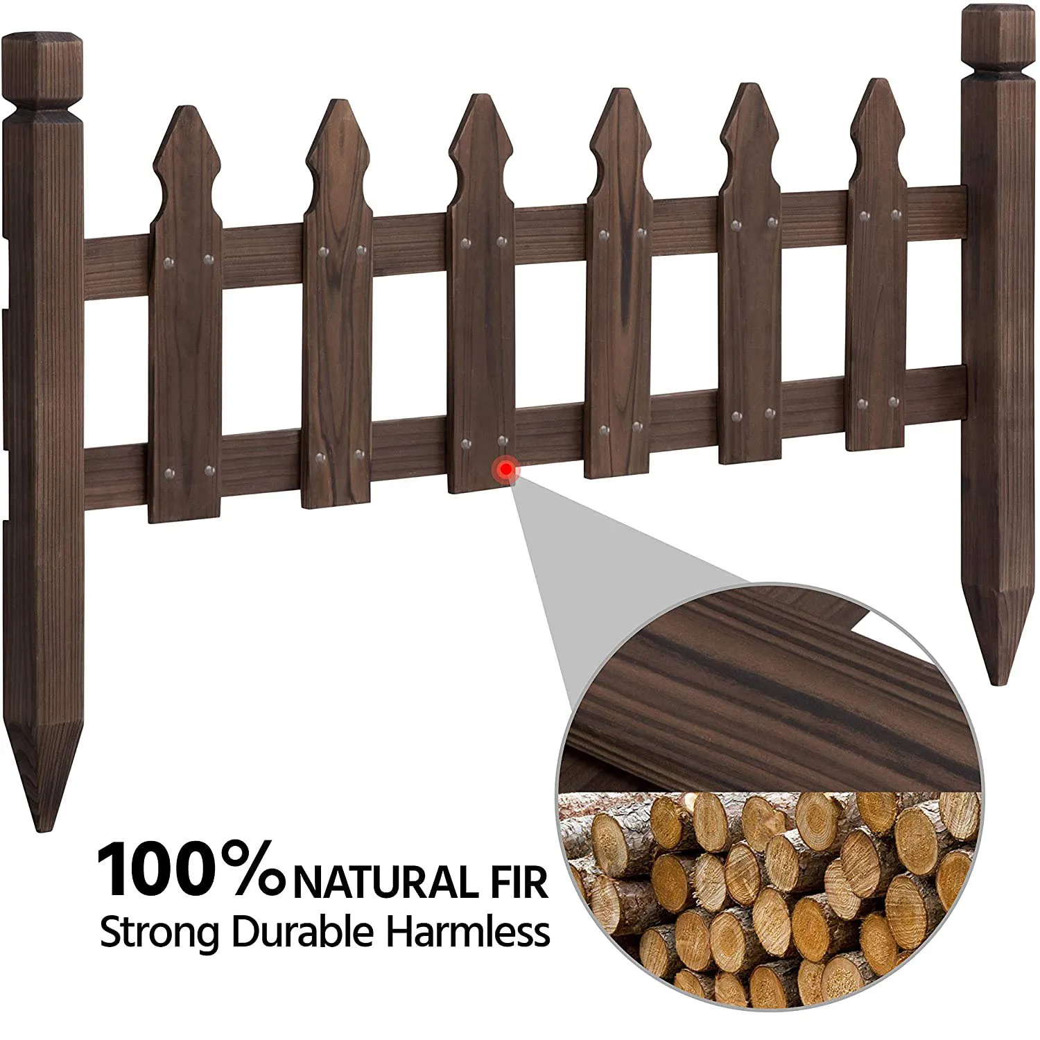 Wood Finished Fence for Garden Picket Fence Corner for Fairy Garden Yard Home Decoration