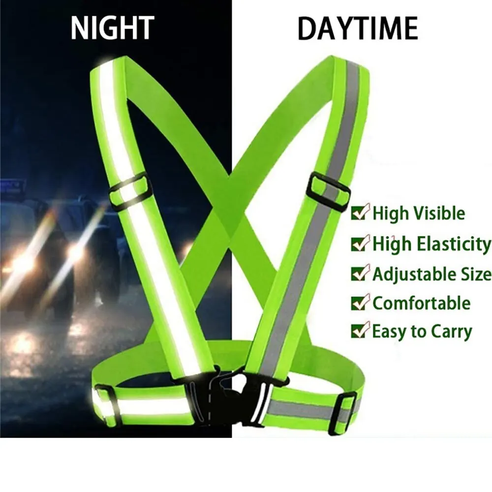 Reflective Vest Highlight Reflective Straps Night Work Security Running Safety Adjustable