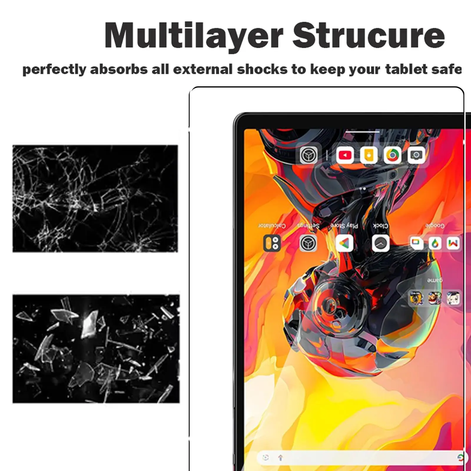 8.8-Inch Ultra HD Clear Tempered Glass Screen Protector, Impact-Resistant Film