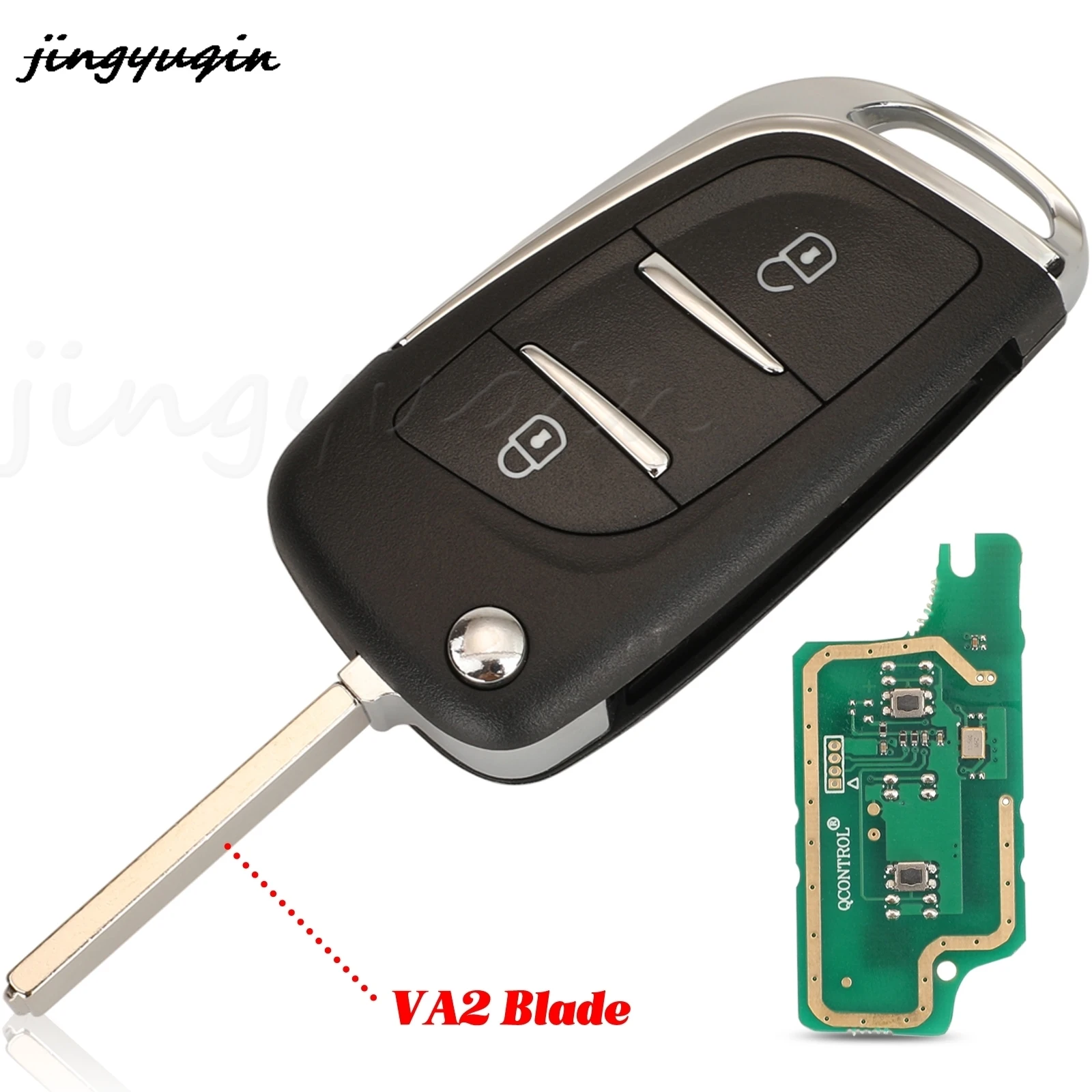 2 Buttons Modified Smart Remote Key Fob 434MHZ ID46 PCF7961 Chip For Citroen C2 C3 Berlingo Peugeot 307 306 406