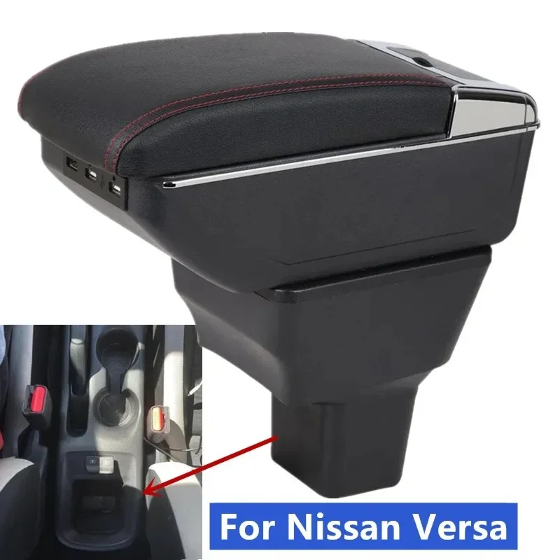 

Подлокотник для Nissan Versa, подлокотник для Nissan Almera 2020-2023, центральный подлокотник для хранения с USB, аксессуары для салона автомобиля