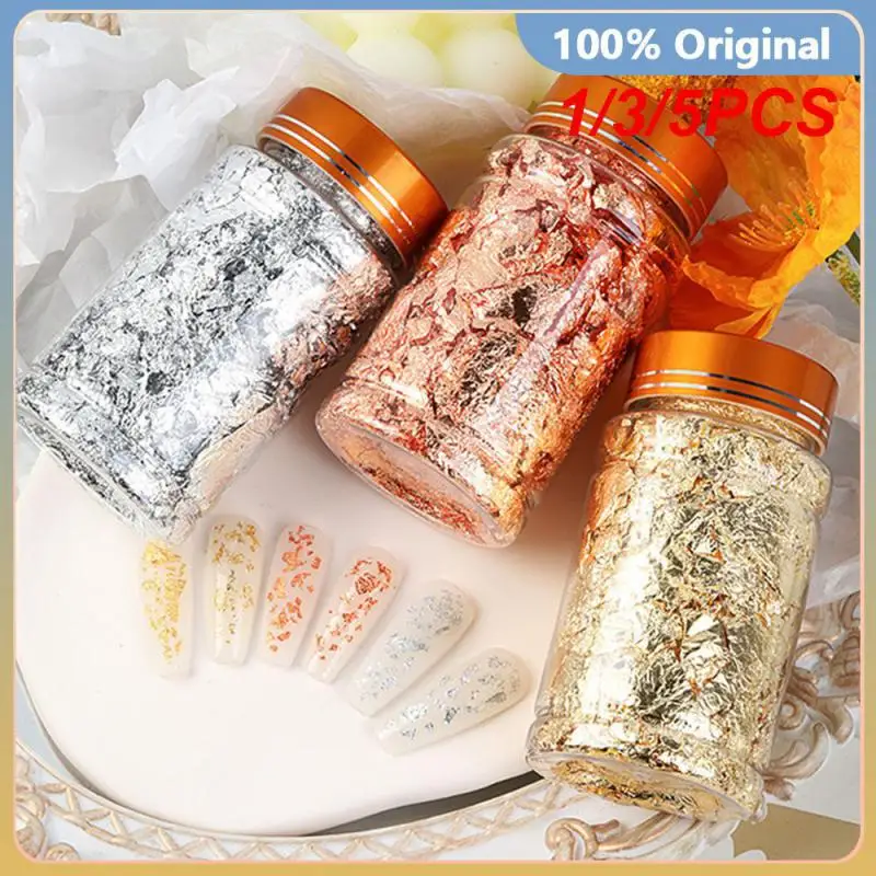 1/3/5Pcs Nail Art Tin Foil Paper Ins Color Oro Pezzi Interi Spice Girl Style Gold Silver Foil Paper Decorazioni Per Unghie