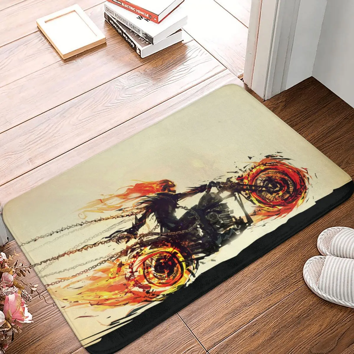 Moto Cool Motor Cycle Tappetino Antiscivolo Ghost Rider Fumetti Tappeto Bagno Camera Da Letto Tappetino Benvenuto Decorazioni Per La Casa