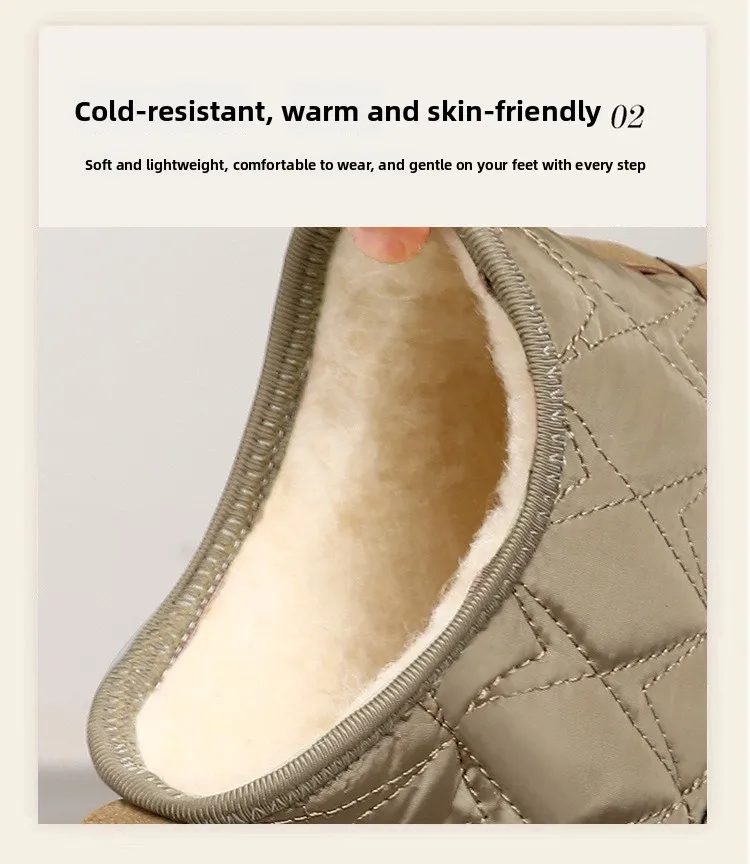 المرأة الشتاء عالية الجودة صوف مبطن سميكة الثلوج الأحذية أحذية قطنية دافئة وعصرية عادية جولة تو كعب مسطح