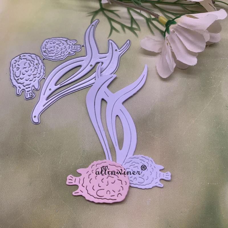 

Металлические трафареты с морскими водорослями и дельфинами, трафареты для скрапбукинга, декоративное тиснение, ручная работа, шаблон для высечки