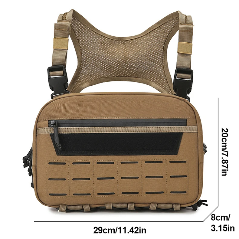 Description Picture 2 of itemTactical Fishing Vest Chest Bag Tackle Waist Bag Large Multi-pockets Rig Pouch Outdoor Sports Camping Hiking Hunting Fanny Pack