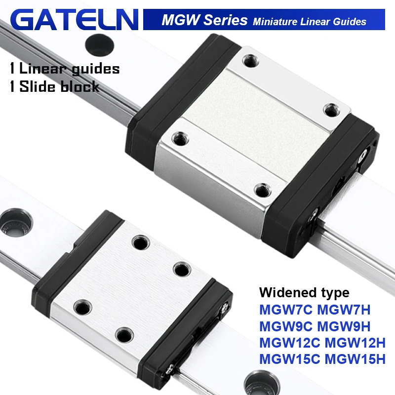 1 คู่มือเชิงเส้น + 1 Carriage 3D เครื่องพิมพ์ MGW7C MGW9C MGW12H MGW15C Miniature Linear Rail สไลด์ MGW7H MGW12C300 350 มม.ประเภทกว้างขึ้น 1